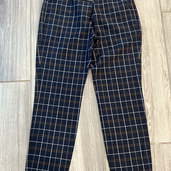 Express Navy Plaid Pants Size 10 Long - Picture 1 of 13